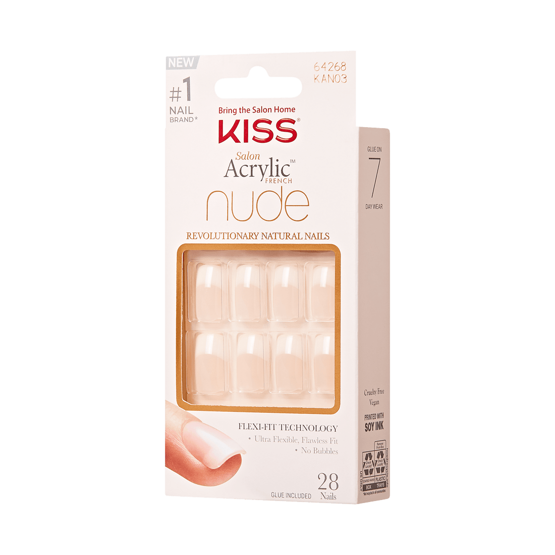 KISS Salon Acrylic Nude French Nails - Cashmere