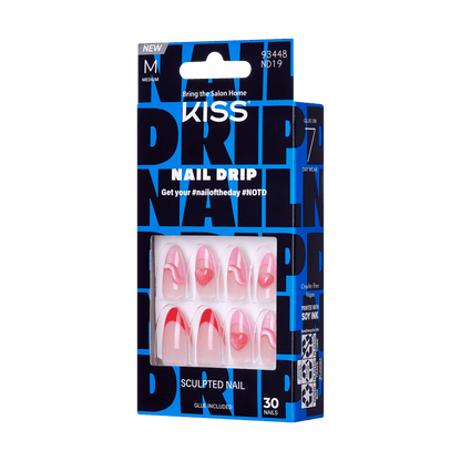 KISS Nail Drip Press-On Glue Nails - Latte Drip