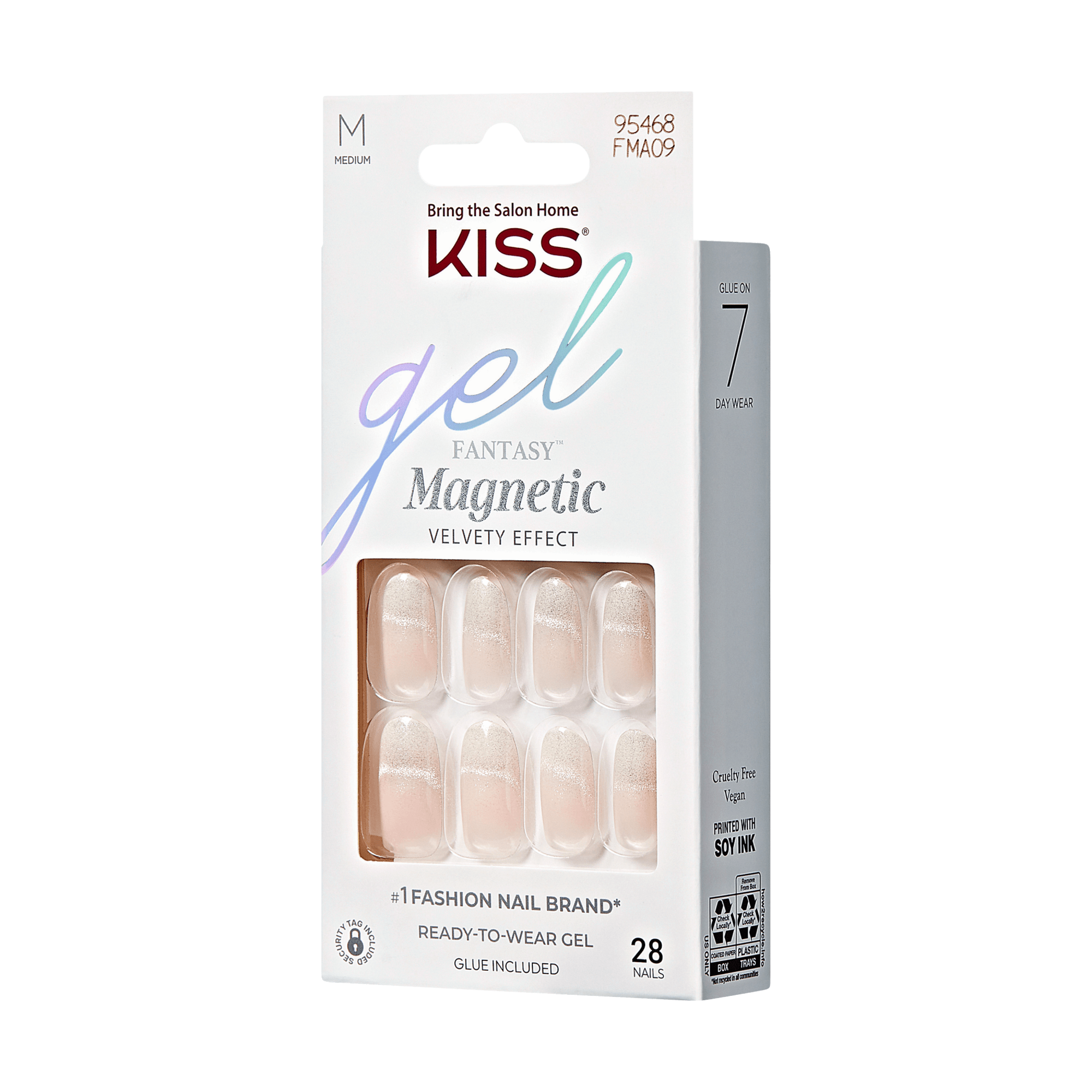 KISS Gel Fantasy Magnetic Press On Glue Nails - Chime Splash