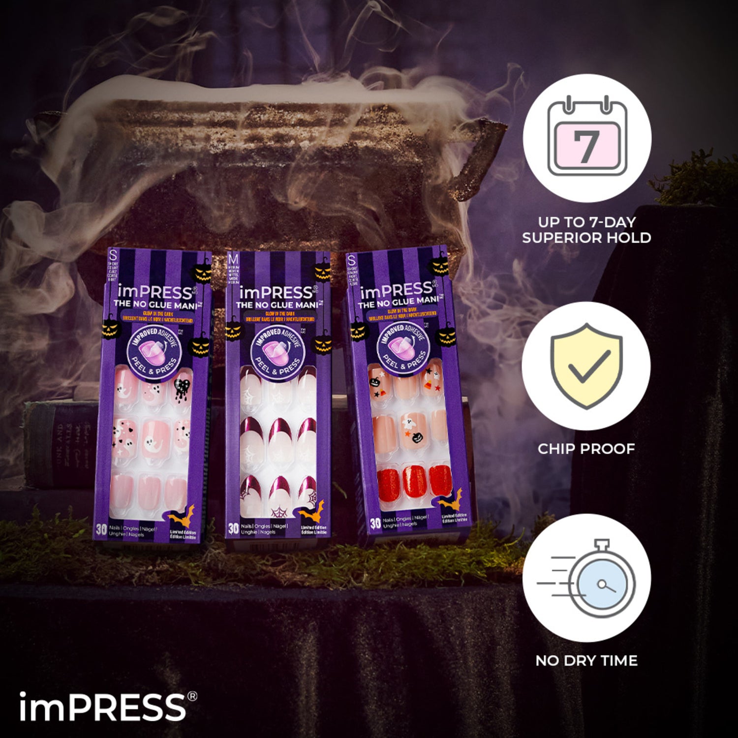 imPRESS Halloween Press On Nails - Caution Ahead