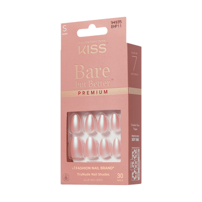 KISS Bare but Better Premium Press On Glue Nails - Mine