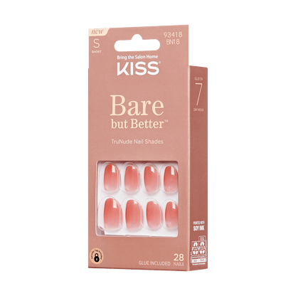 KISS Bare but Better Press On Glue Nails - No More Naps