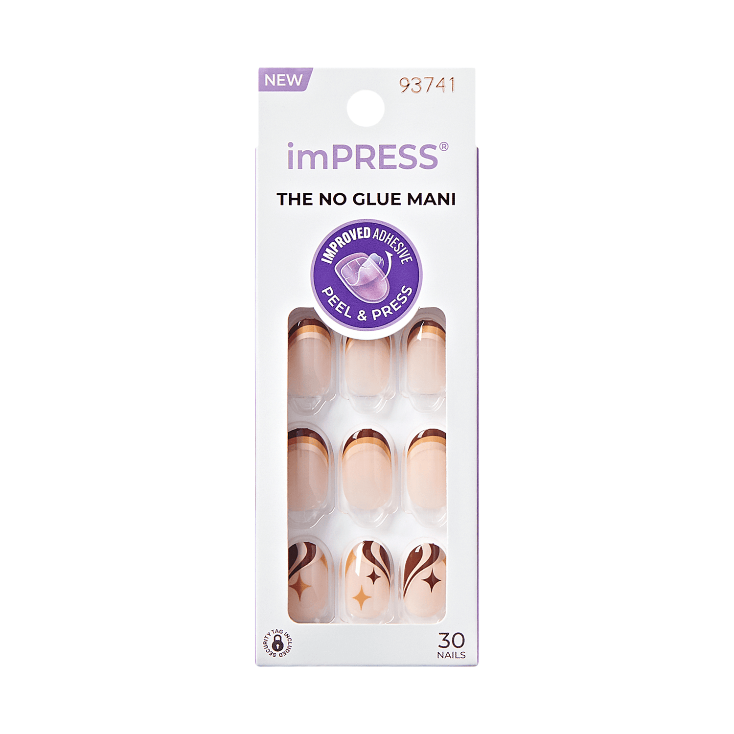 imPRESS Coffee Press-On Nails - Cappuccino Swirls