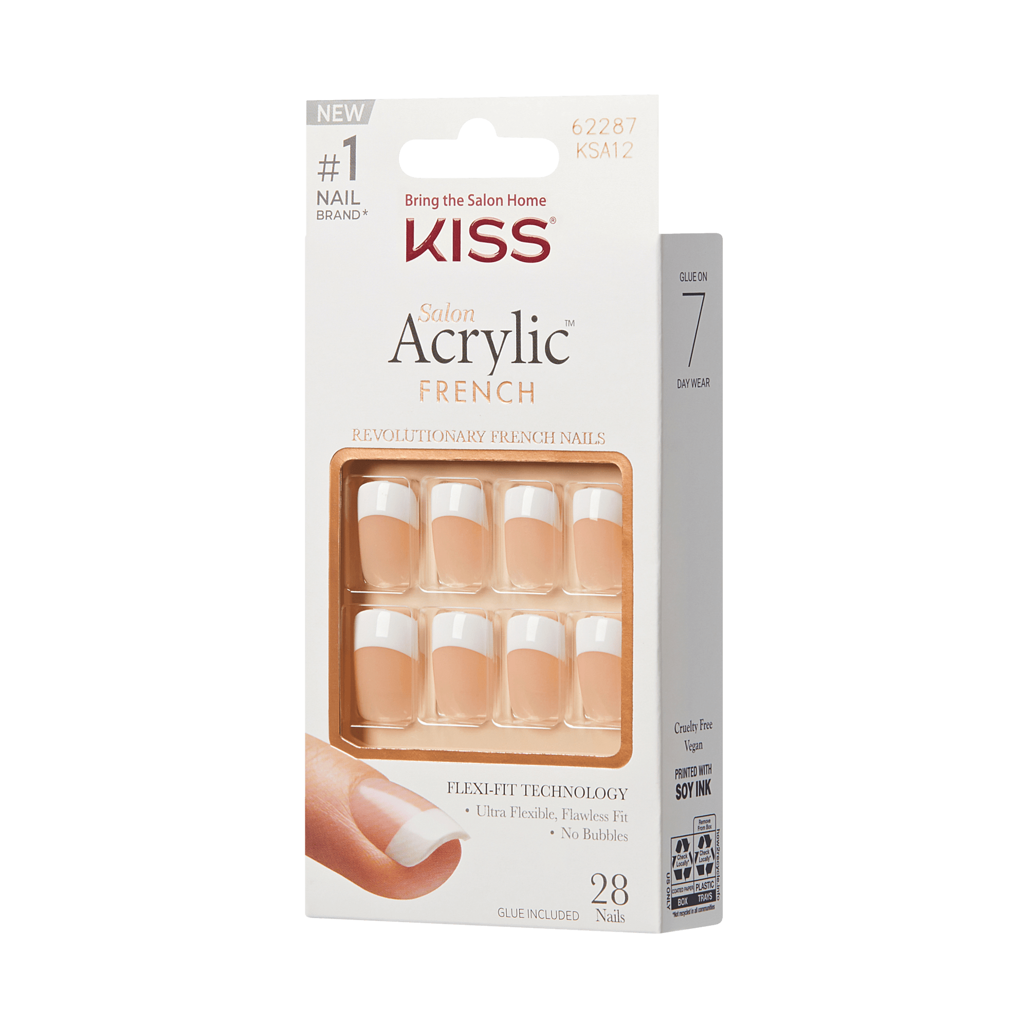 KISS Salon Acrylic French Nails - Rumor Mill