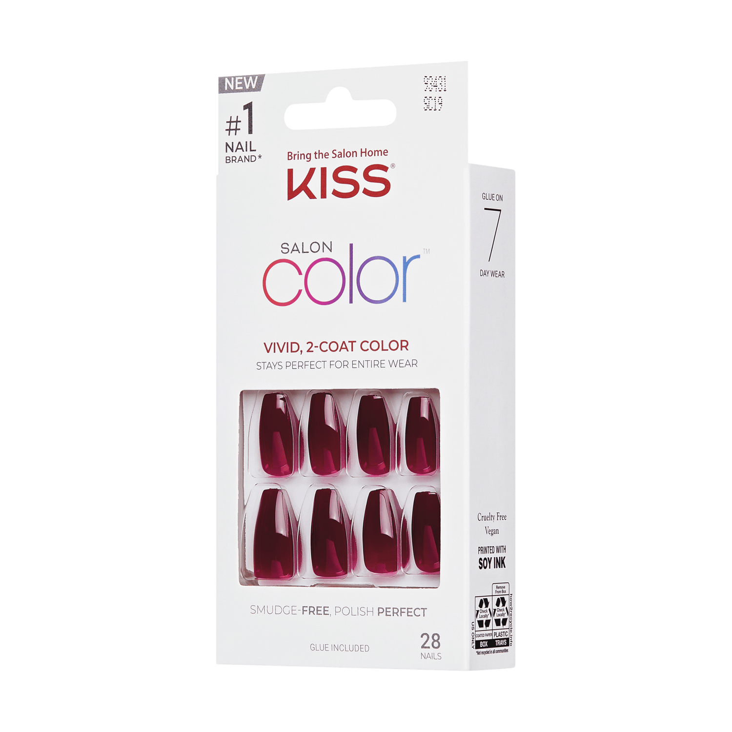 KISS Salon Color Press On Glue Nails - Main Squeeze