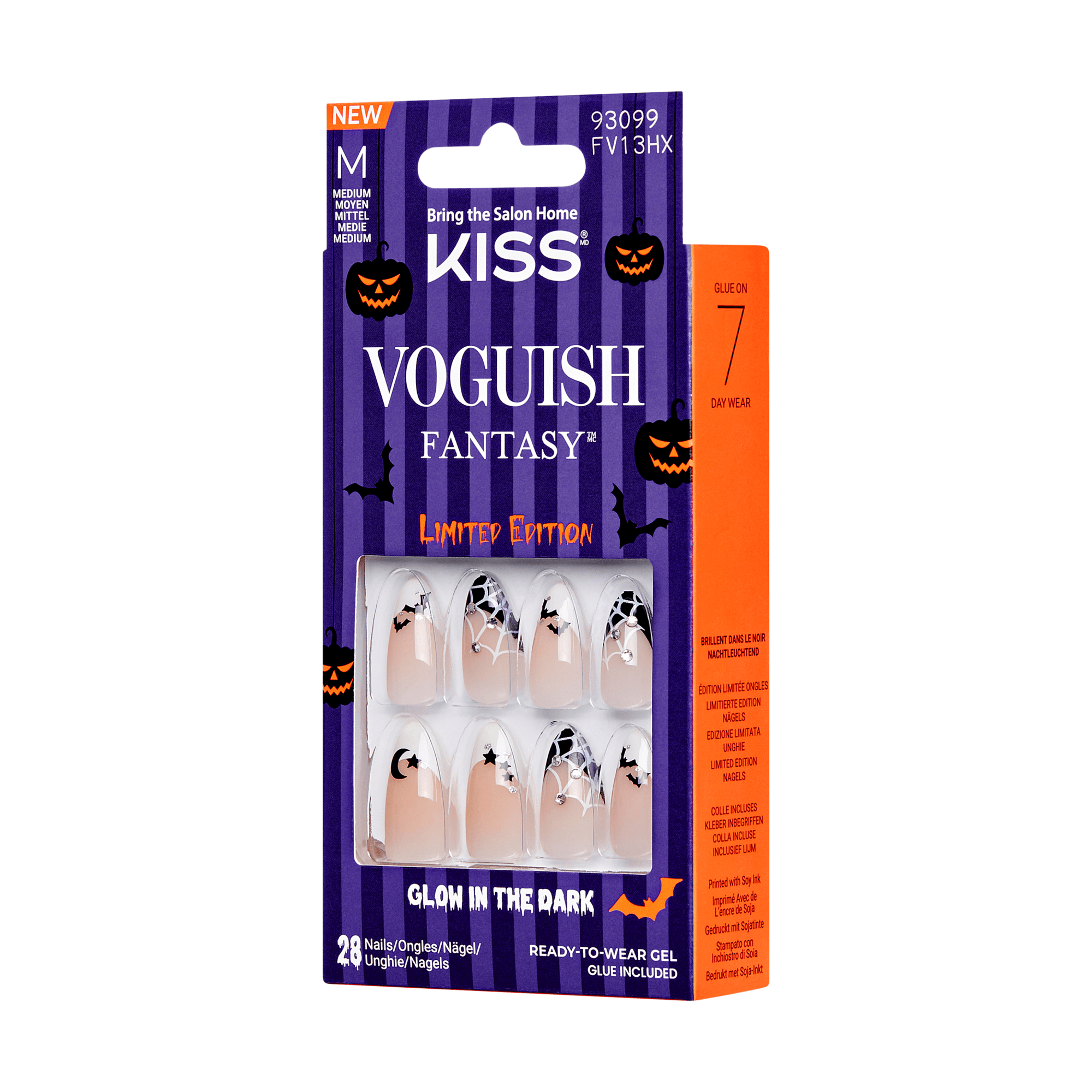 KISS Voguish Fantasy Glow-In-The-Dark Halloween Press On Glue Nails  - Circus Wonders