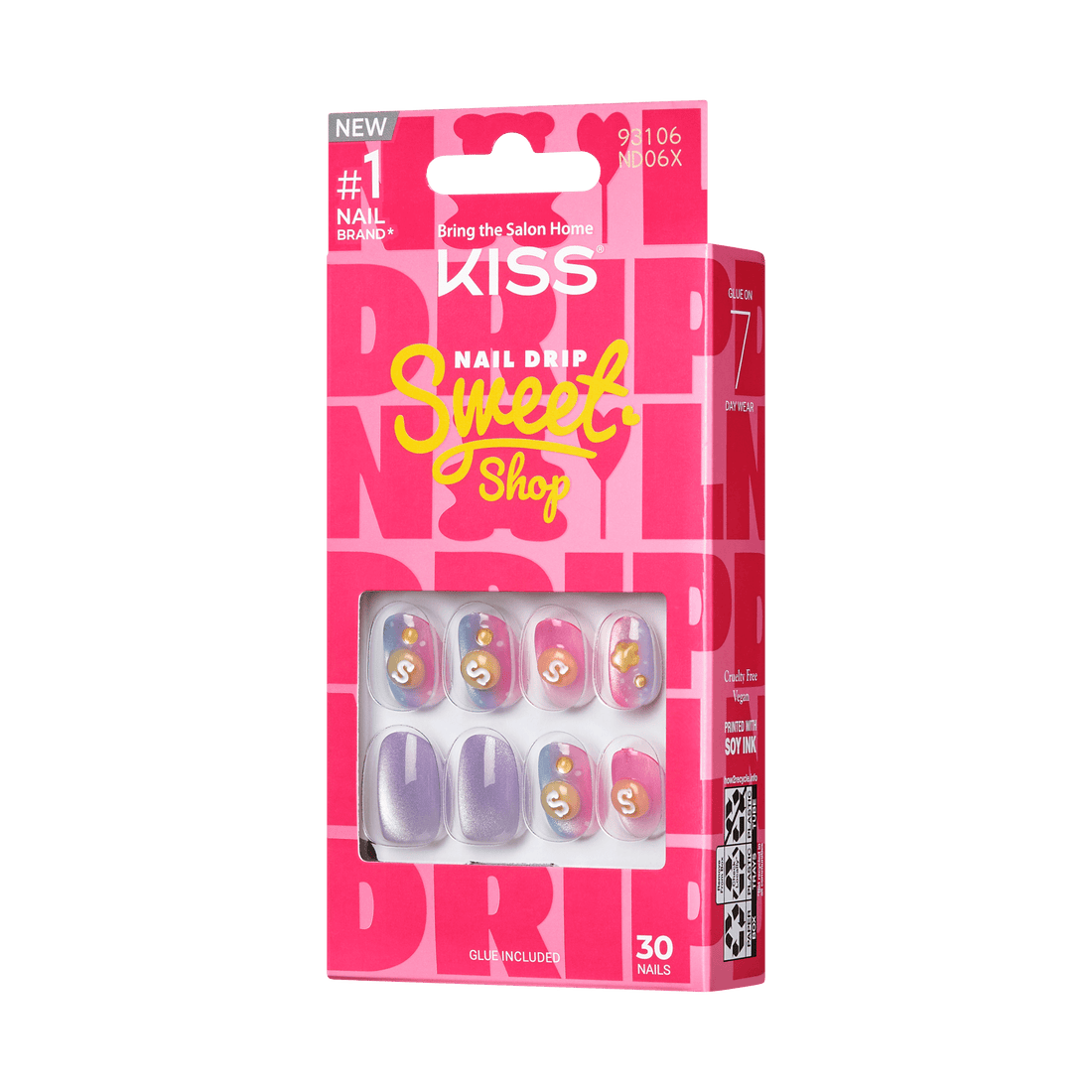 KISS Nail Drip ‘Sweet Shop’ Press On Glue Nails – Drip Shine