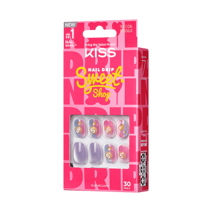 KISS Nail Drip ‘Sweet Shop’ Press On Glue Nails – Drip Shine