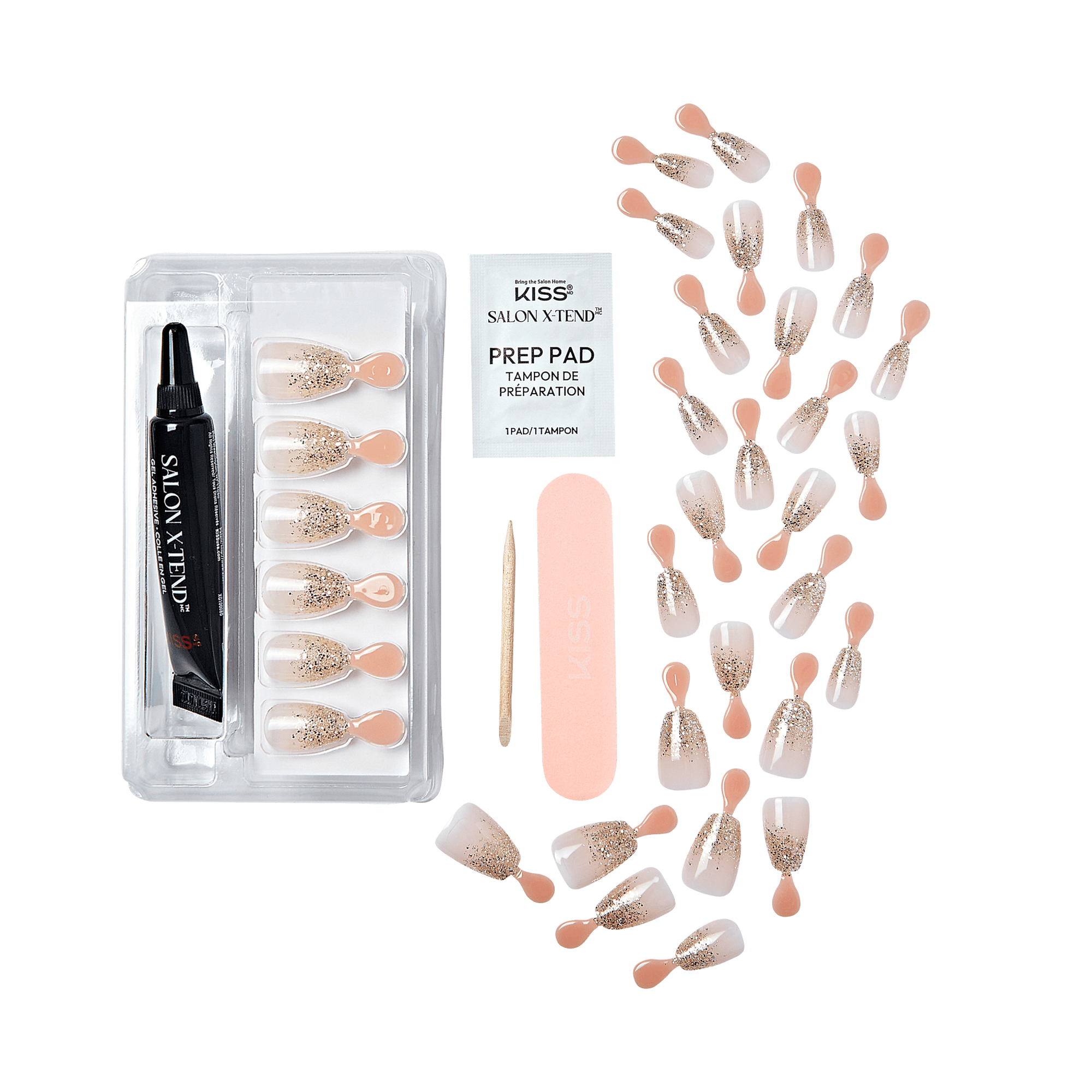 KISS Salon X-tend Design Press On Gel Nails - Satellite