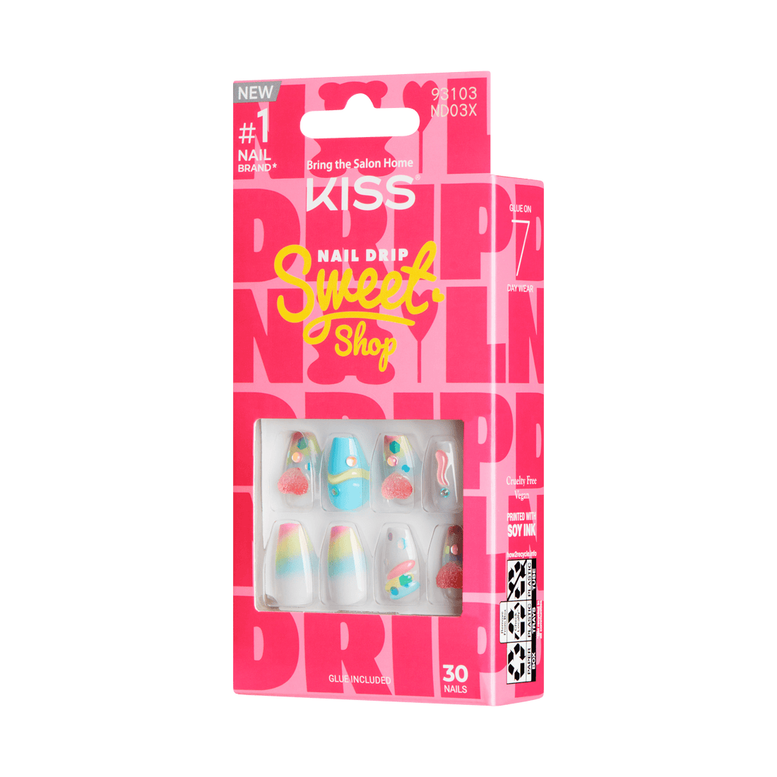 KISS Nail Drip ‘Sweet Shop’ Press On Glue Nails – Drip Today