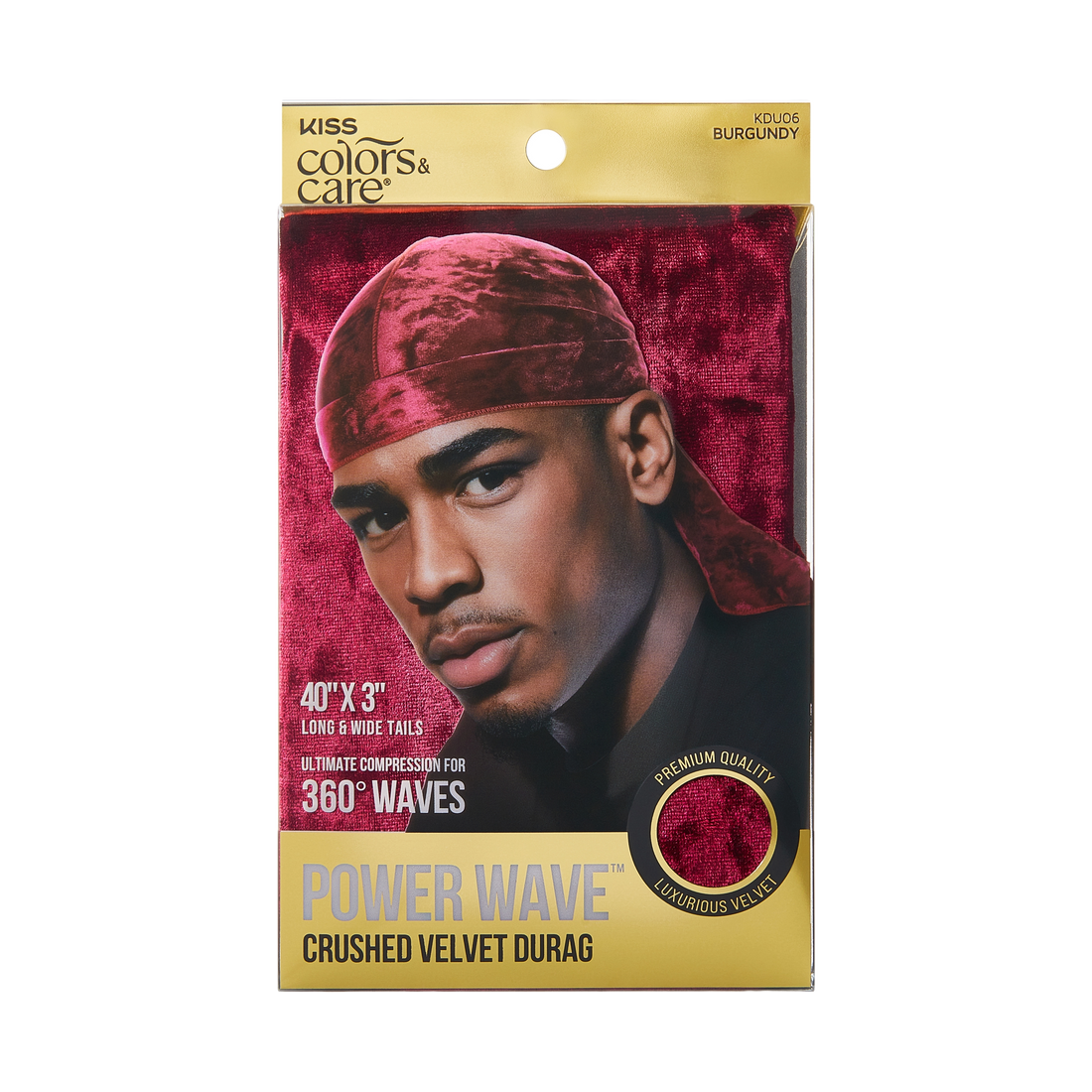 KISS Colors &amp; Care Power Wave Velvet Luxe Durag, Burgundy