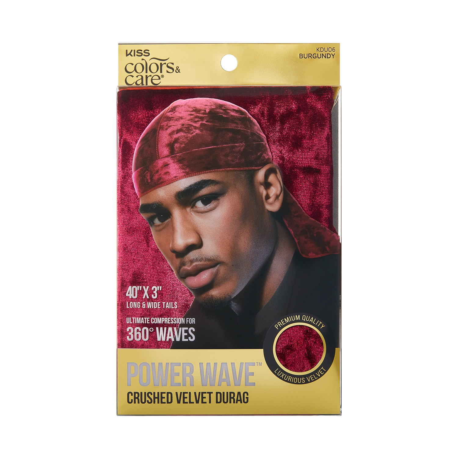 KISS Colors &amp; Care Power Wave Velvet Luxe Durag, Burgundy