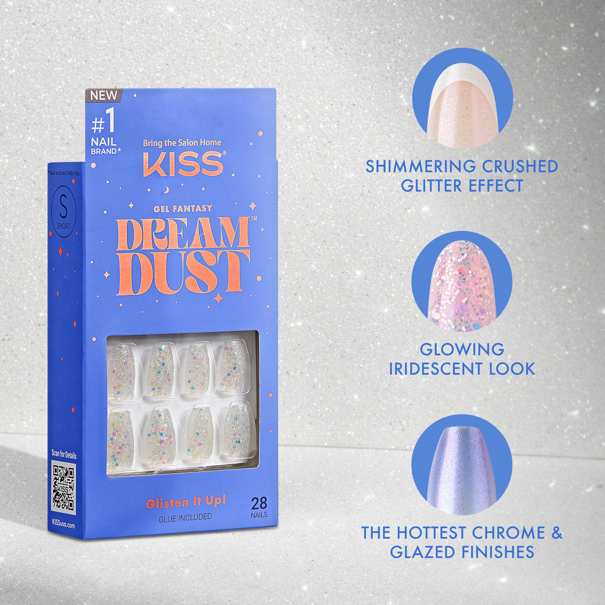 KISS Valentine Gel Fantasy Dreamdust Nails - Courage