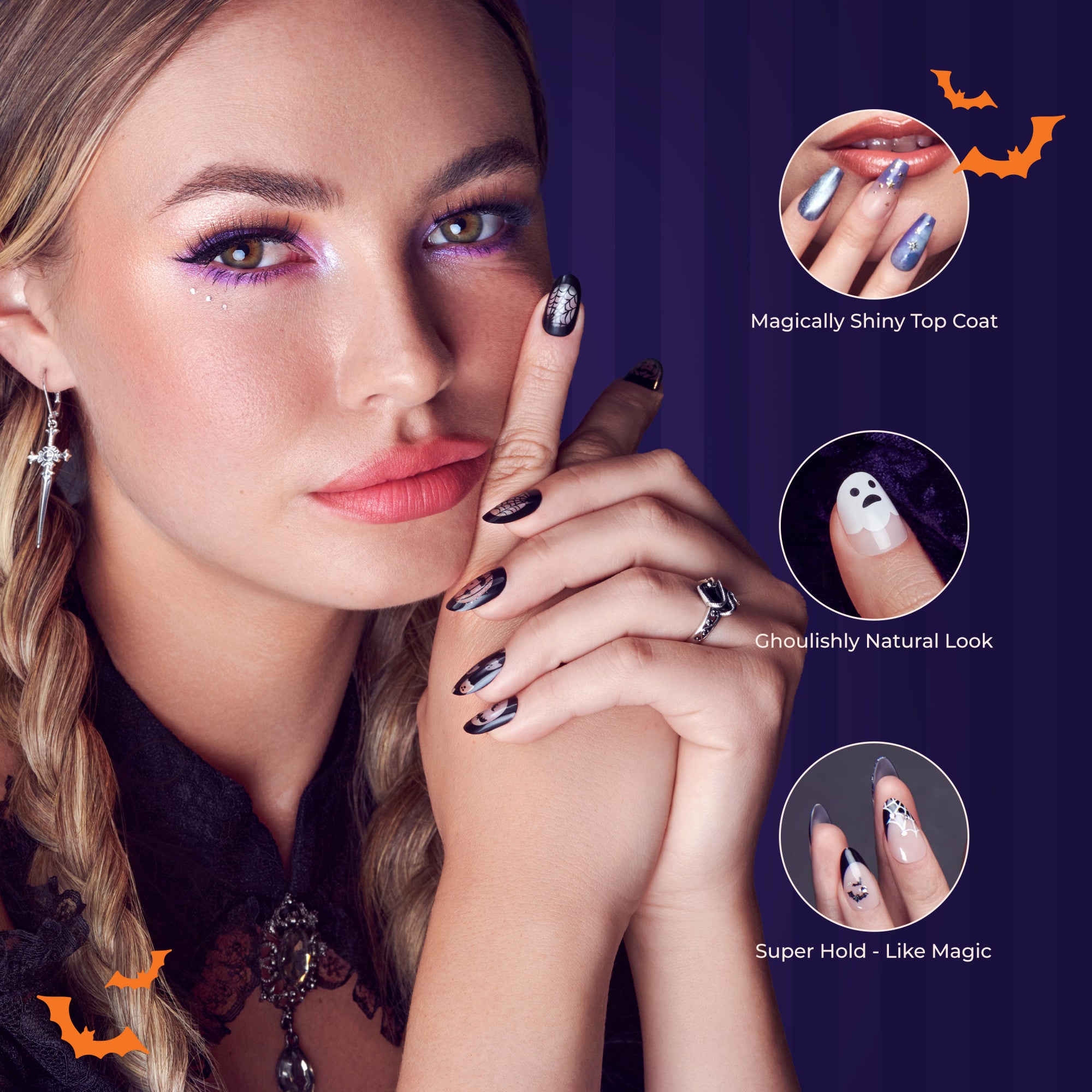 KISS Gel Fantasy Halloween Nails - Ghost Carnivals