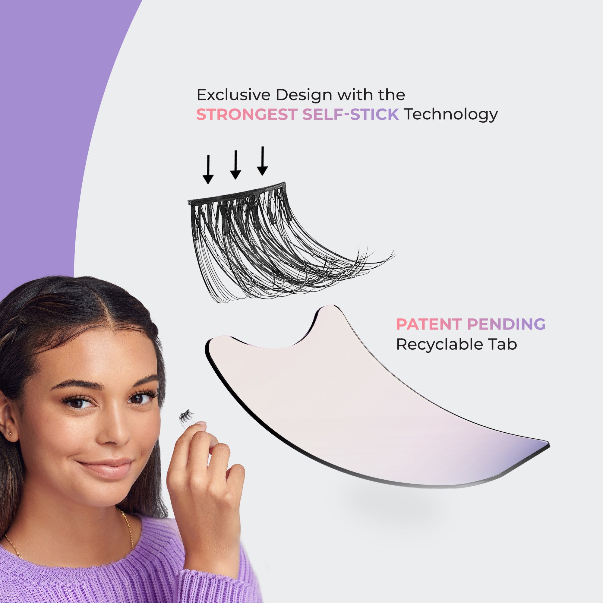 imPRESS Falsies easy tab Self Adhesive Eyelashes– Modern Natural