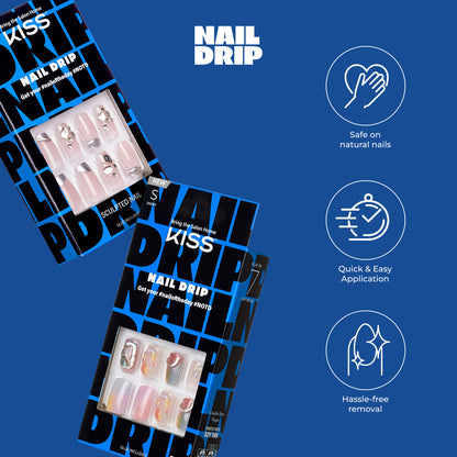 KISS Nail Drip Press On Glue Nails - SOS Drip