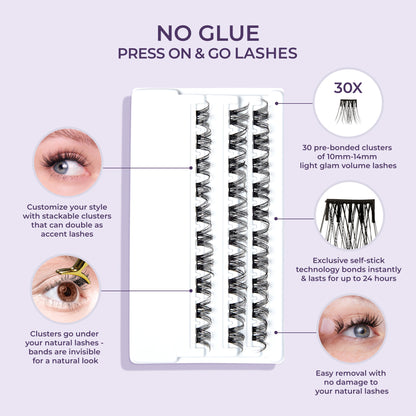 imPRESS Falsies Self Adhesive Eyelashes Refills 30 Clusters - Curly