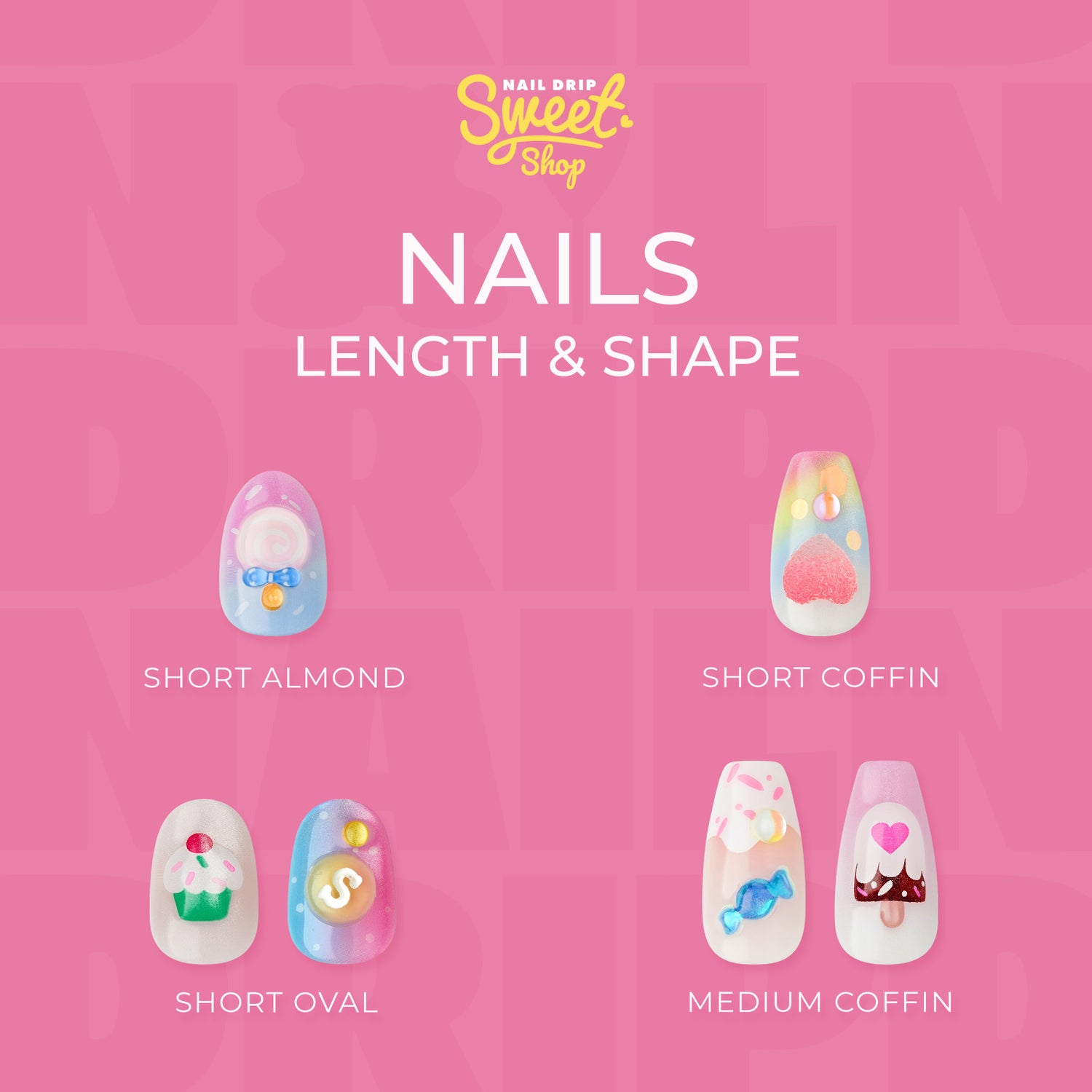 KISS Nail Drip ‘Sweet Shop’ Press On Glue Nails – Drip Shine