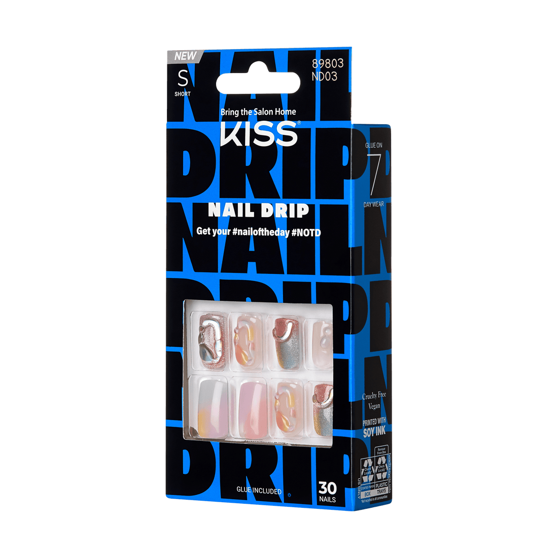 KISS Nail Drip Press On Glue Nails - Drip Drip Drip