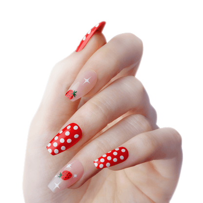 KISS Salon Design Press On Glue Nails - Strawberrific